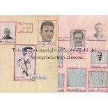 OLDHAM ATHLETIC 1928-29 Two pages containing autographs of eleven Oldham players 1928-29 including