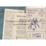 1945/46 4 programmes from the 1945/46 season Chesterfield v Sunderland (score, scorers and