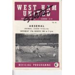 BOBBY MOORE / GEOFF HURST AUTOGRAPHS West Ham United home programme v. Arsenal 27/3/1965 signed on