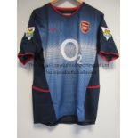 ASHLEY COLE / ARSENAL MATCH WORN SHIRT Blue short sleeve shirt worn in the Arsenal away FA Cup match