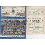 LEEDS Two Leeds United away programmes, at Plymouth 7/9/53 (score on cover) and at Watford 15/2/