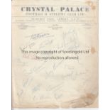 PALACE Twenty Crystal Palace autographs from the 1954/55 season on official letter headed paper.