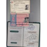 RAYMOND KOPA COLLECTION Three items: His personal passport valid until April 1968 plus his