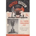 MAN UTD YOUTH - WOLVES YOUTH 54 Youth Cup Final, first leg, Manchester United v Wolves, 23/4/54 at