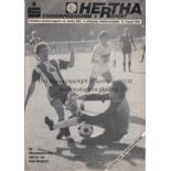 HERTHA - MAN CITY 82 Programme, Hertha Berlin v Man City 12/8/82, pre-season friendly. Generally