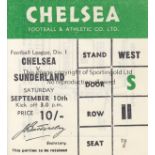CHELSEA V SUNDERLAND 1966 TICKET League game at Chelsea 10/9/1966. Good