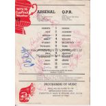 ARSENAL / QUEEN'S PARK RANGERS AUTOGRAPHS Programme for the League match at Arsenal 27/12/1975