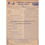 MANCHESTER UNITED 1952 Issue of American League Soccer news dated April 6th 1952 with advert for the