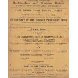 FOOTBALL 1915 Unusual football matchcard programme for game under the auspices of the National Union