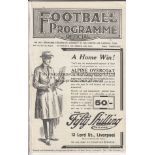 EVERTON - BOLTON 1926-27 Everton home programme v Bolton, 27/11/1926, also covers Liverpool Res v