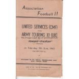 WARTIME ITALY Programme , United Services (Central Mediterranean Force) v Army Touring XI, 9/6/45 in