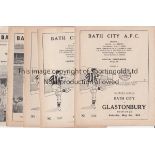 BATH A collection of 6 Bath City Reserves home programmes v Glastonbury 1951/52, Street 1952/53,