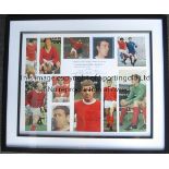 MANCHESTER UNITED 1968 AUTOGRAPHS 24" X 20" framed and glazed montage with 11 signed pictures of the