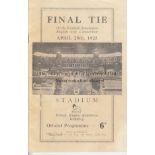 1925 CUP FINAL Official programme 1925 FA Cup Final, Cardiff v Sheffield United at Wembley,