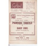 PARTICK - EAST FIFE 54 Partick Thistle home programme v East Fife, 13/11/54, minor folds.