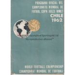 1962 WORLD CUP Official Tournament programme, World Cup 1962 Finals Tournament in Chile, no