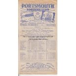 PORTSMOUTH - MAN UTD 46-7 Portsmouth home programme v Manchester United, 26/4/47, slight wear