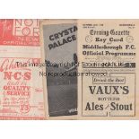 1946/47 Seven programmes from the 1946/47 season Crystal Palace v Aldershot (score in pencil),