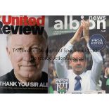 ALEX FERGUSON Programmes from Sir Alex Ferguson's last home and away matches in charge of Manchester