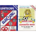 MAN UNITED Two Manchester United away programmes v Vancouver Whitecaps & Hadjuk Split and v Naxar