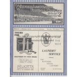 WATFORD Programme Watford Reserves v Swansea Town Reserves 10th January 1931. Ex Bound Volume.