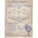 1945 NORTH-SOUTH Chelsea single sheet programme, Chelsea v Bolton, 2/6/45, challenge match played at