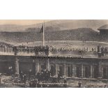 SCOTLAND - ENGLAND 1910 Postcard showing match action from a crowded Hampden Park as Scotland