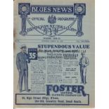 BIRMINGHAM - MAN UTD 1930-31 Birmingham City home programme v Manchester United, 7/3/1931, fold,