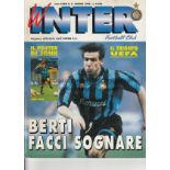 1994 UEFA CUP FINAL Inter Milan v Casino Salzburg played 15 May 1994 at the San Siro. Official Inter