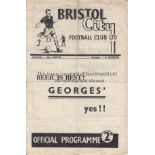 BRISTOL CITY V SWINDON TOWN 1947 Programme for the League match at Bristol 8/2/1947. Folded in four,