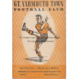 GT YARMOUTH - CRYSTAL PALACE 53 Great Yarmouth home programme v Crystal Palace, 21/11/53, Cup, minor