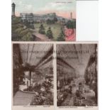 CRYSTAL PALACE Three postcards. One colour from 1912 has a franked stamp on the front and writing on