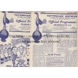 TOTTENHAM - FESTIVAL OF BRITAIN Two Tottenham home programmes for Festival of Britain games v