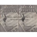 CRYSTAL PALACE 47/8 Two Crystal Palace home programmes 47/8 , both FA Cup, v Port Vale and v Chester