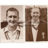 JIM LAKER / STUART SURRIDE / SURREY CCC Two sepia postcards issued by F.C. Dick of the Oval