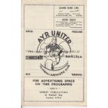 AYR - STENHOUSEMUIR 54 Ayr United home programme v Stenhousemuir, 20/11/54, minor folds, pencil