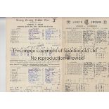 CRICKET Scorecards, Lord’s 1950-53, Oxford v Cambridge 1953, Middlesex v Kent, Lancs, Surrey, Yorks,
