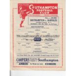 SOUTHAMPTON Two home single sheet programmes for season 1946/7 v. Barnsley and Luton Town, team