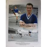 JIMMY GREAVES / CHELSEA A large 16" X 12" signed colour print of Greaves with proof of signing.