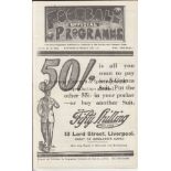 EVERTON - SUNDERLAND 1925-26 Everton home programme v Sunderland, Wednesday 17/3/1926, staple