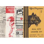 LEICESTER CITY 55-6 Thirteen Leicester City away programmes, 55/6, at Hull, Fulham, Rotherham, Notts