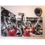 MANCHESTER UTD 1977 Colorized 16 x 12 photo-edition, showing Man United’s Brian & Jimmy Greenhoff