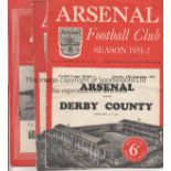 ARSENAL A collection of 48 Arsenal home programmes 1951/52 to 1959/60 split up evenly between
