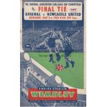 1952 FA CUP FINAL Programme for Arsenal v Newcastle United, numbers on cover, score entered and