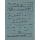 WEST HAM - CHELSEA 45 Single sheet West Ham home programme v Chelsea, 6/10/45, slight wear along