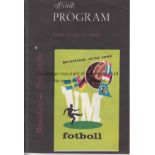 WORLD CUP 1958 Programme World Cup Semi Final Brazil v France 24th June 1958 in Stockholm. Good