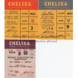 CHELSEA CUP TICKETS Three home tickets from 1960's, FA Cup North Stand, Gangway B, 10/-, 5th Round