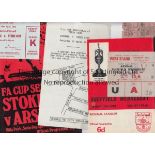 ARSENAL Programme and ticket for 2 matches, home v. Sheff. Weds. 30/4/1968, programmes has punched