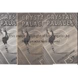 CRYSTAL PALACE 47/8 Three Crystal Palace home programmes, 47/8, v Walsall, Port Vale and Notts