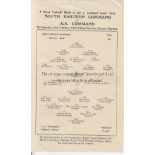 WARTIME 1944 Single sheet programme, South Eastern Command v A.A.Command, 12/2/44 at Chatham.